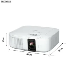 Epson EH-TW6250, vidéoprojecteur 4K PRO-UHD abordable, home cinéma, gaming, 2 800 lumens, 3LCD, image jusqu’à 500", garantie 2 ans