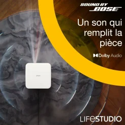 Epson Lifestudio Flex EF-71, Projecteur Smart TV HD intégrale 1080p, portable, 700 lumens, Sound by Bose, Google TV, écran de 150 pouces