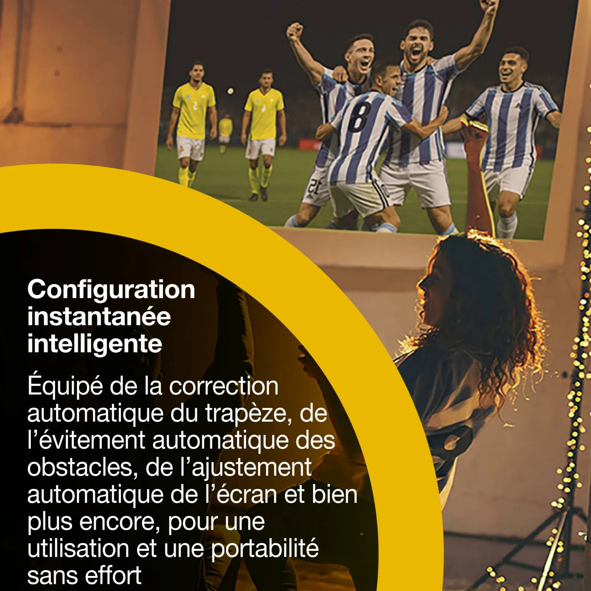 Epson Lifestudio Flex Plus EF-72, Projecteur Smart TV 4K PRO-UHD, portable, 1 000 lumens, Sound by Bose, Google TV, écran de 150 pouces