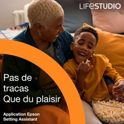 Epson Lifestudio Grand Plus EH-LS970W, Projecteur laser intelligent à ultracourte focale, Home cinéma 4K, 4 000 lumens, Sound by Bose, Google TV, écran de 150 pouces, garantie de 5 ans