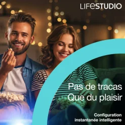 Epson Lifestudio Pop EF-61G, Projecteur Smart TV HD intégrale 1080p, portable, 700 lumens, Sound by Bose, Google TV, écran de 150 pouces