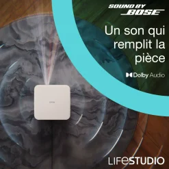Epson Lifestudio Pop EF-61R, Projecteur Smart TV HD intégrale 1080p, portable, 700 lumens, Sound by Bose, Google TV, écran de 150 pouces