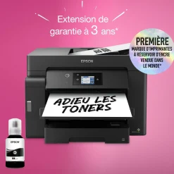 Imprimante multifonction A3 EcoTank monochrome ET-M16600 avec Wi-Fi, réservoir d’encre, scanner et copie