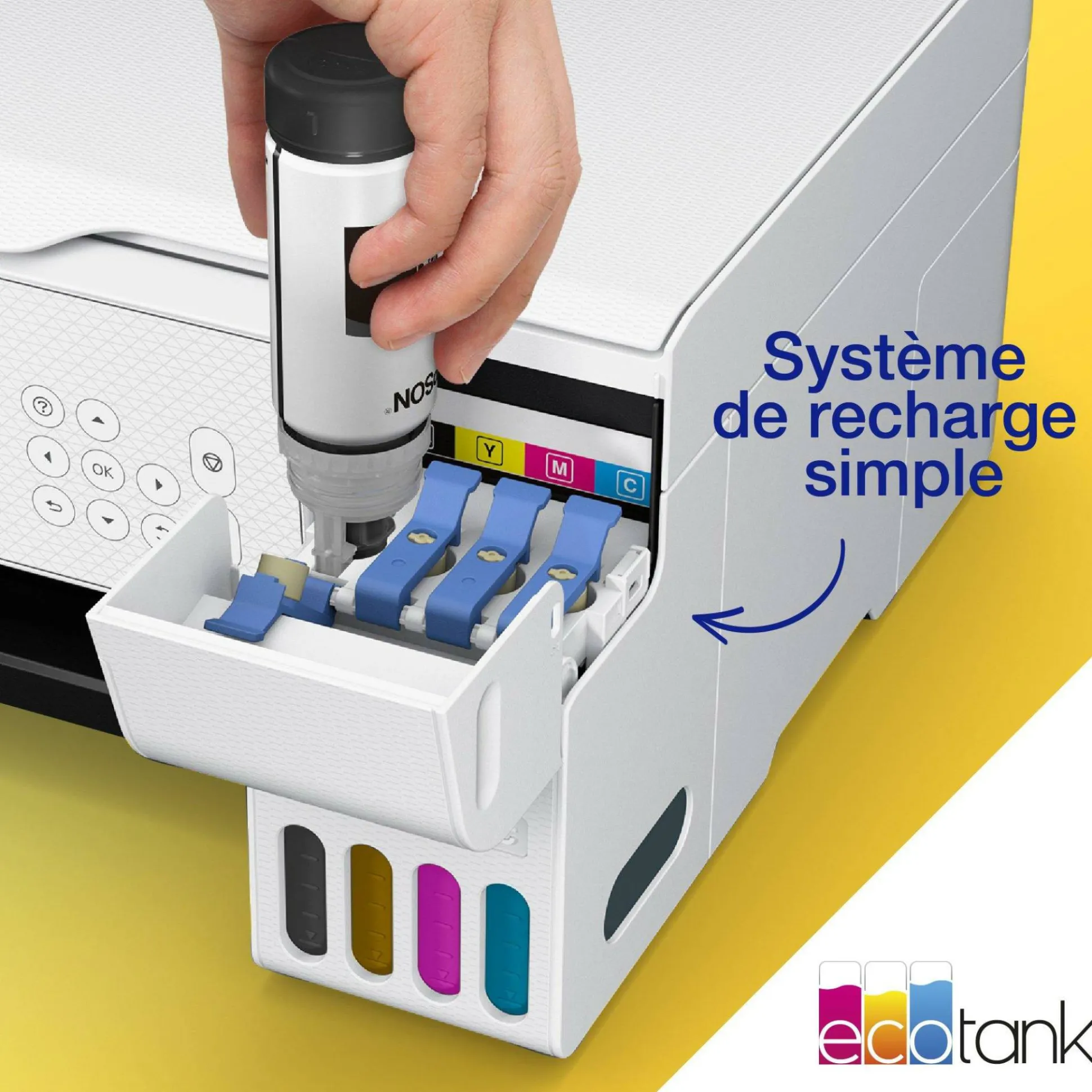 Imprimante multifonction A4 Wi-Fi EcoTank ET-2876 équipée de réservoirs d’encre, avec jusqu’à 3 ans d’encre inclus