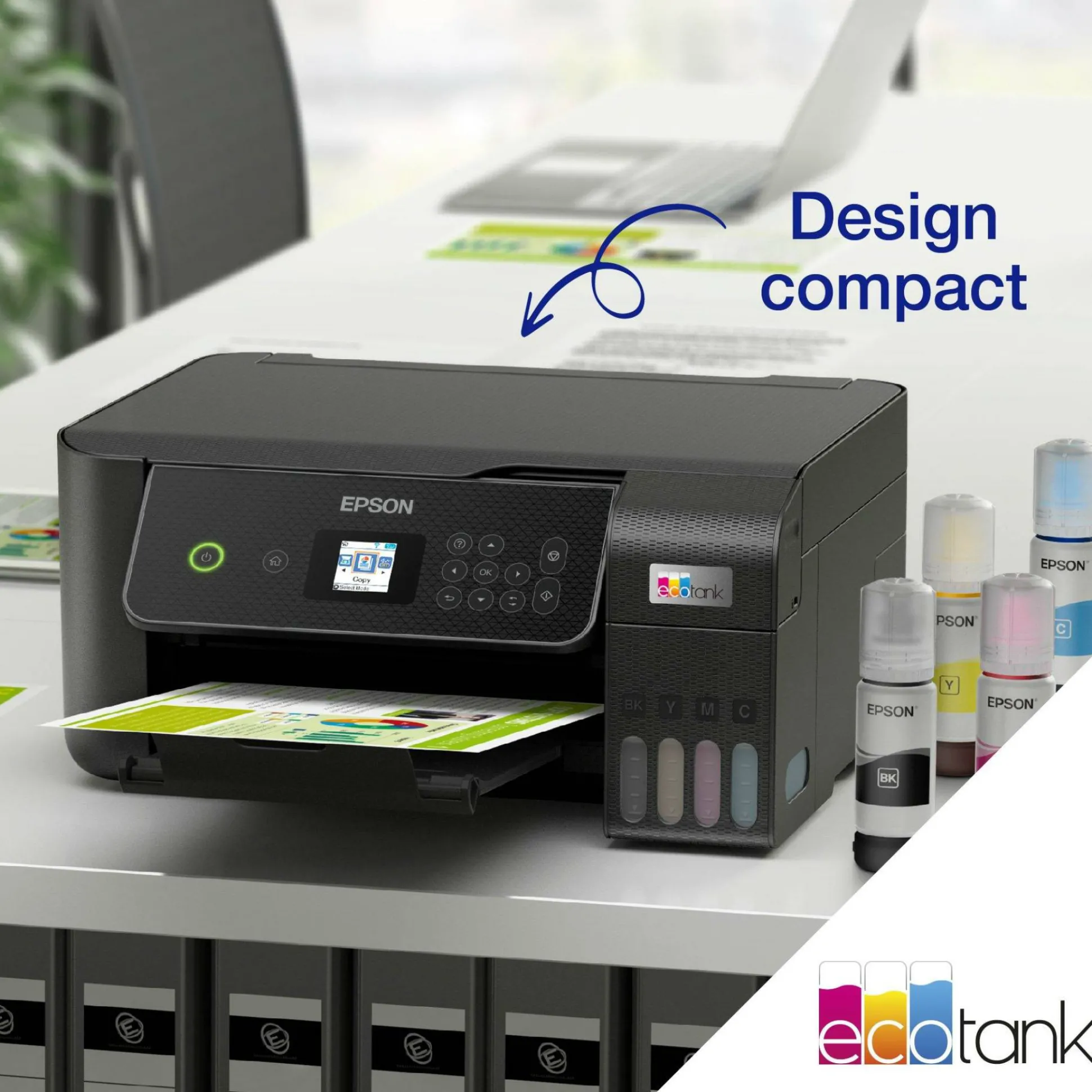 Imprimante multifonction A4 Wi-Fi EcoTank ET-2871 équipée de réservoirs d’encre, avec jusqu’à 3 ans d’encre inclus