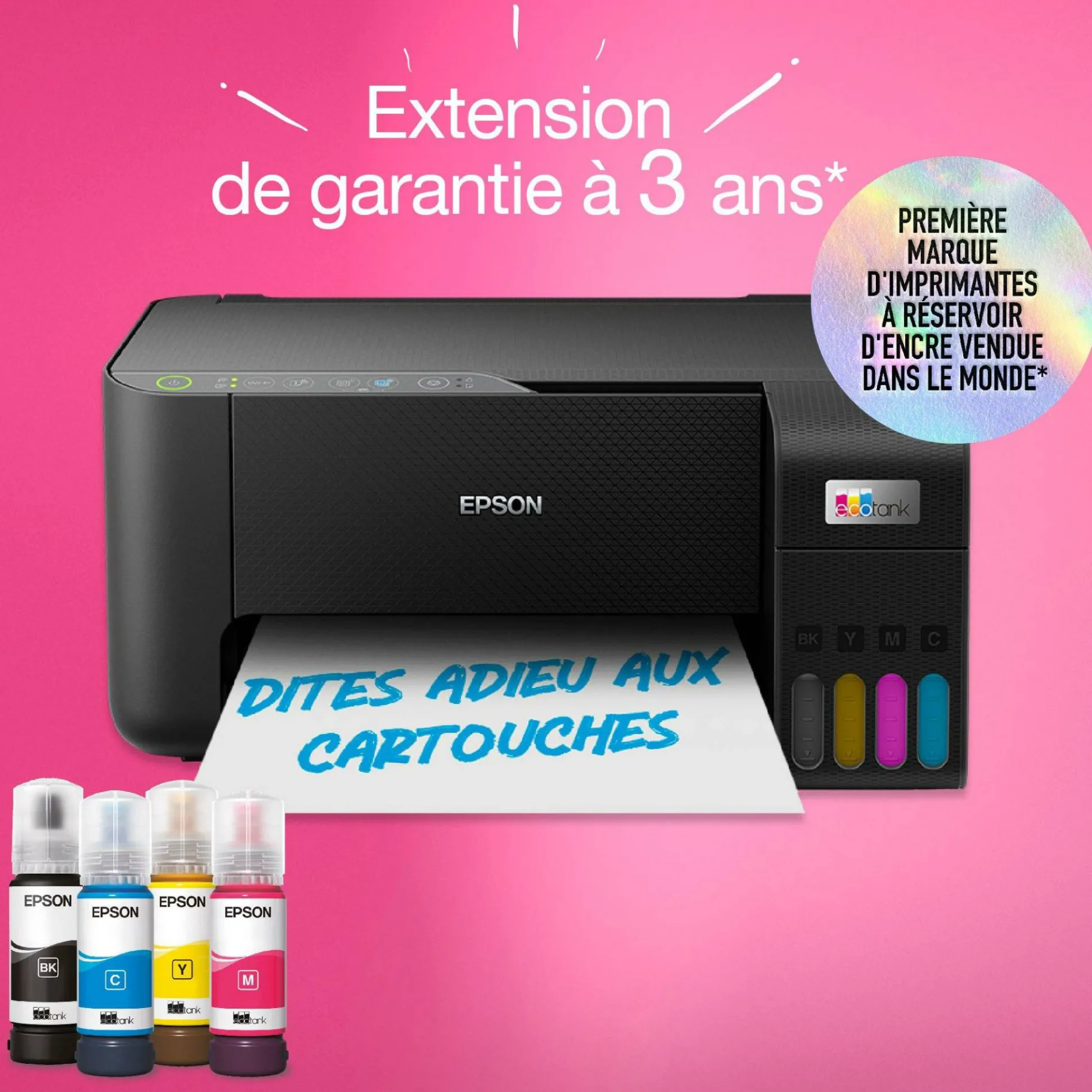 Imprimante multifonction A4 Wi-Fi EcoTank ET-2862 équipée de réservoirs d’encre, avec jusqu’à 3 ans d’encre inclus