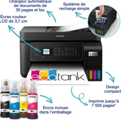 Imprimante multifonction A4 Wi-Fi EcoTank ET-4800 équipée de réservoirs d’encre, avec jusqu’à 3 ans d’encre inclus