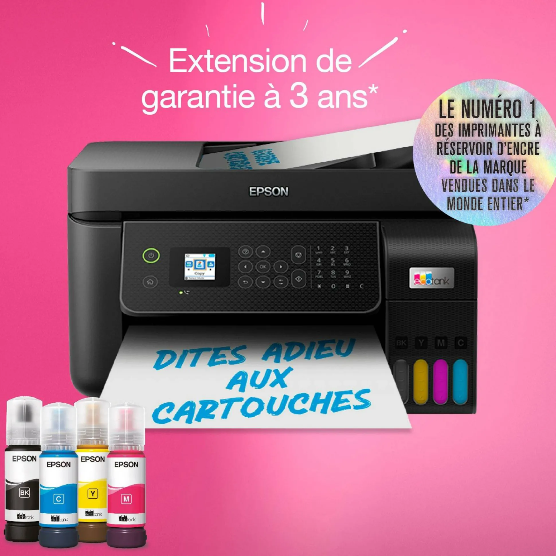 Imprimante multifonction A4 Wi-Fi EcoTank ET-4800 équipée de réservoirs d’encre, avec jusqu’à 3 ans d’encre inclus