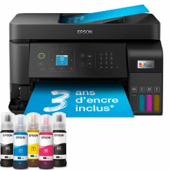 Imprimante multifonction A4 Wi-Fi EcoTank L5590 équipée de réservoirs d’encre, avec jusqu’à 3 ans d’encre inclus