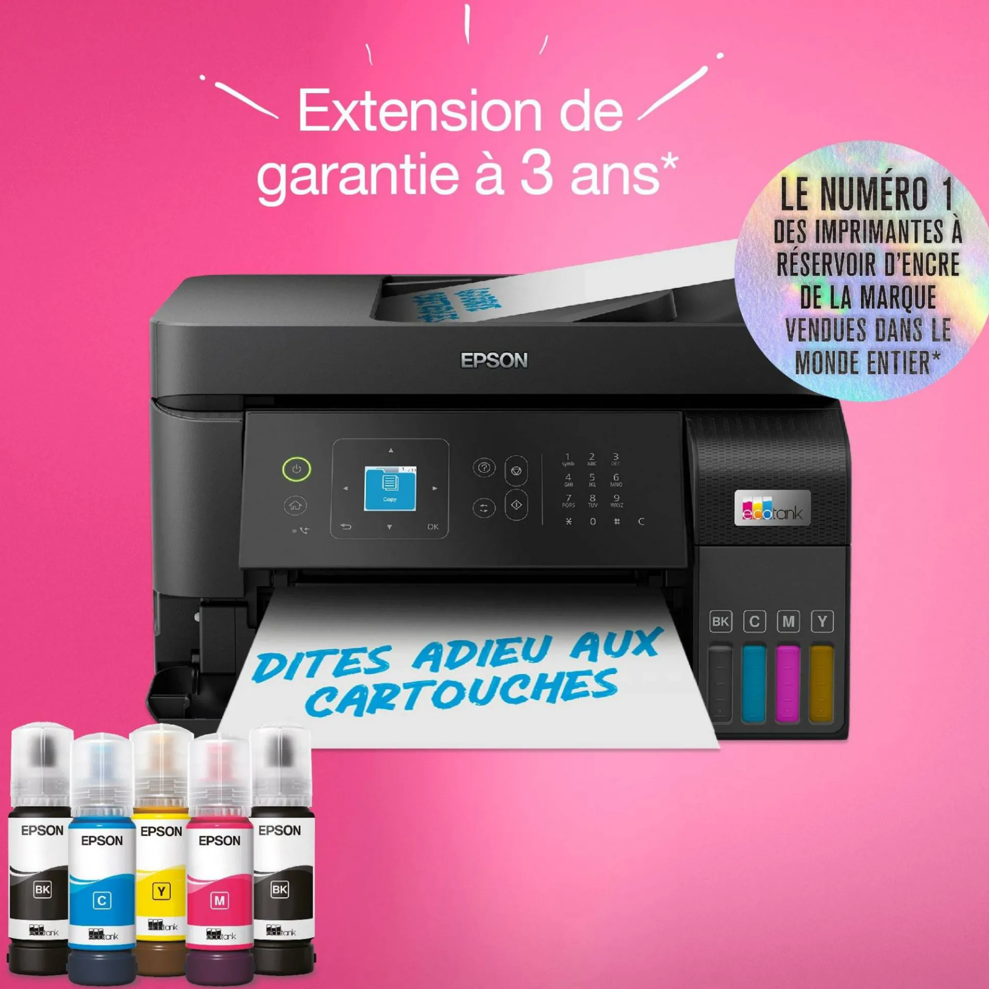 Imprimante multifonction A4 Wi-Fi EcoTank ET-4810 équipée de réservoirs d’encre, avec jusqu’à 3 ans d’encre inclus