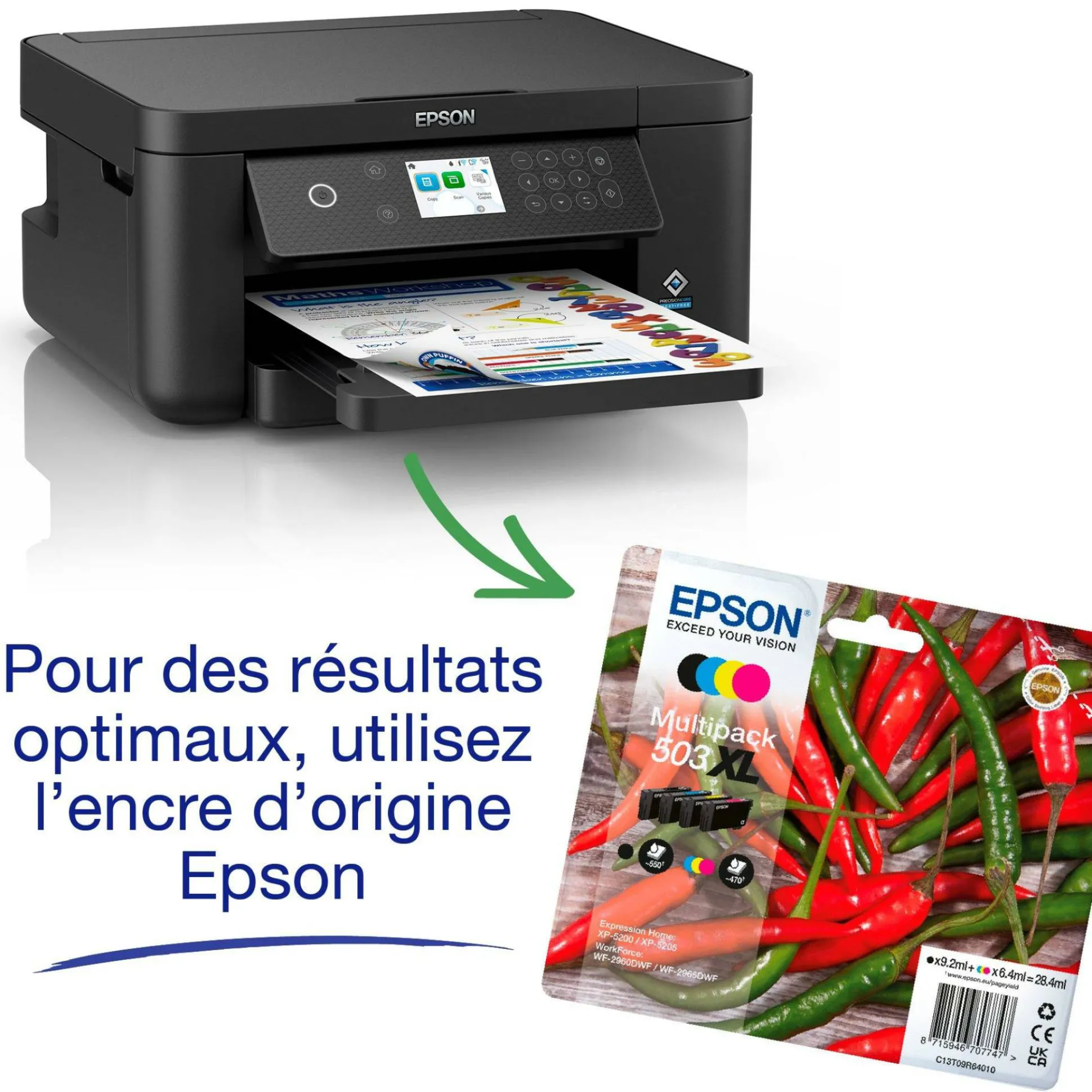 Imprimante multifonction Jet d’Encre A4 Expression XP-5200 et 6 mois d’encre offerts* avec l’abonnement ReadyPrint Flex