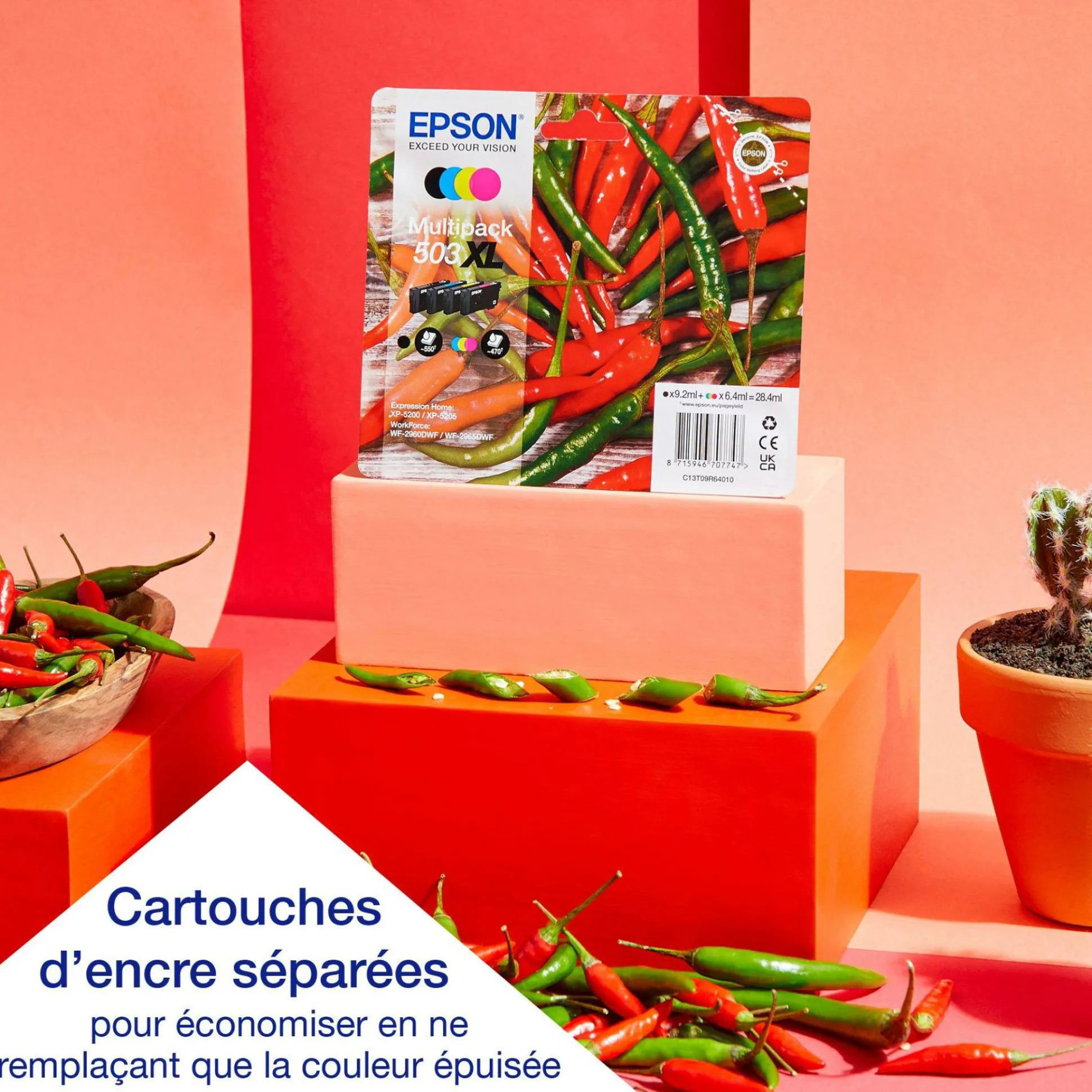 Imprimante multifonction Jet d’Encre A4 Expression XP-5200 et 6 mois d’encre offerts* avec l’abonnement ReadyPrint Flex