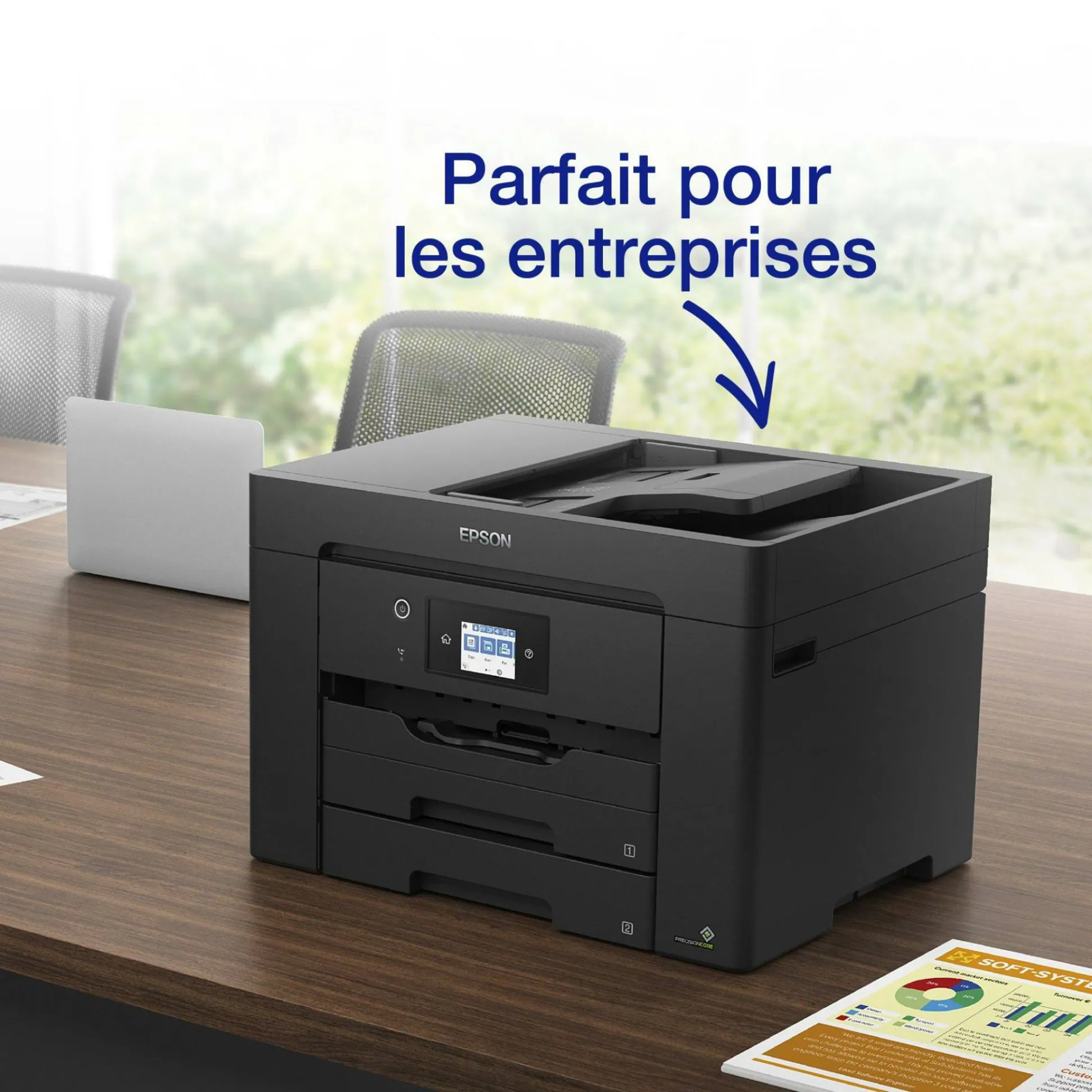 Imprimante multifonction Jet d’Encre A3 WorkForce WF-7830DTWF et 3 mois d’approvisionnement en encre offerts avec l’abonnement ReadyPrint*
