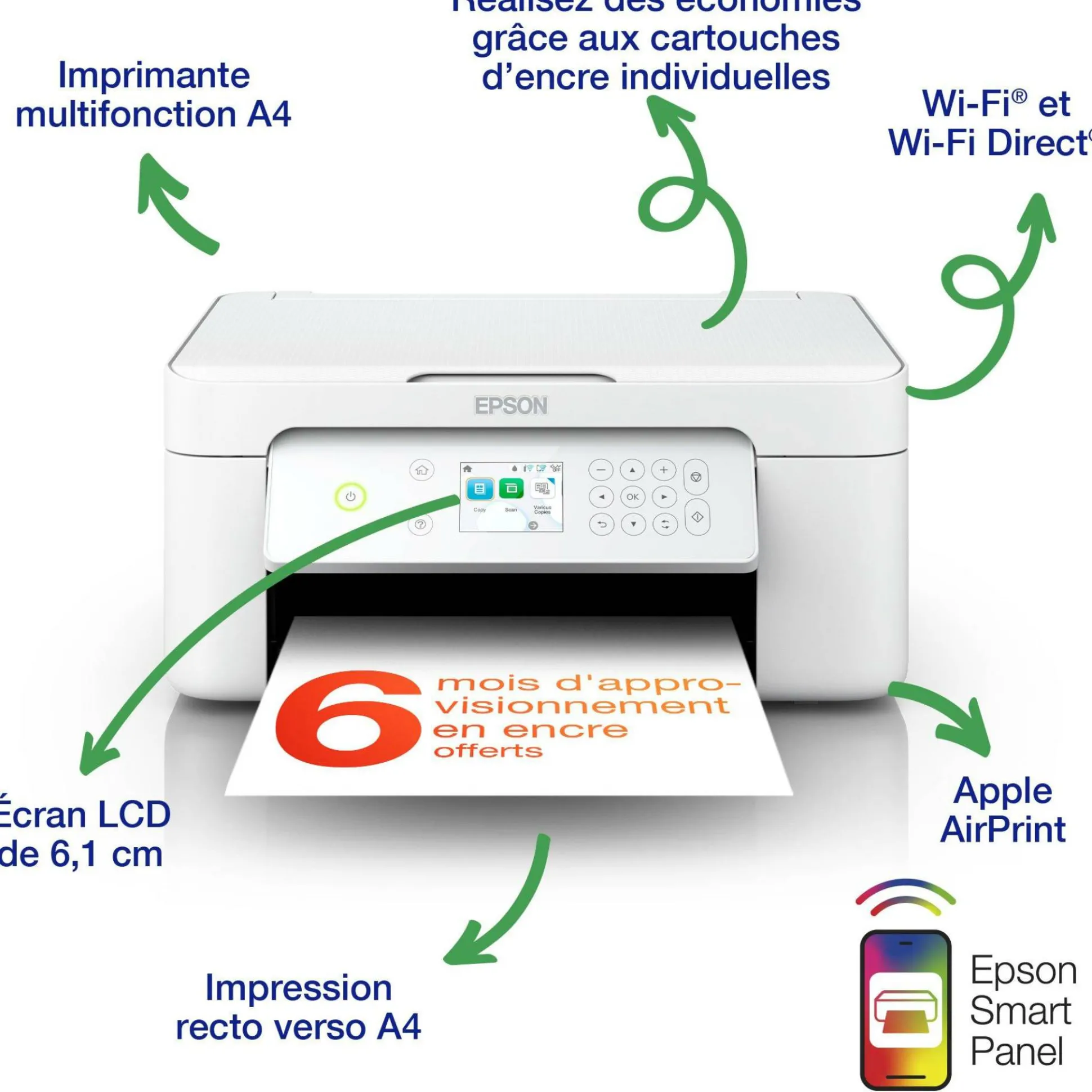 Imprimante multifonction Jet d’Encre A4 Expression XP-4205 et 6 mois d’encre offerts* avec l’abonnement ReadyPrint Flex