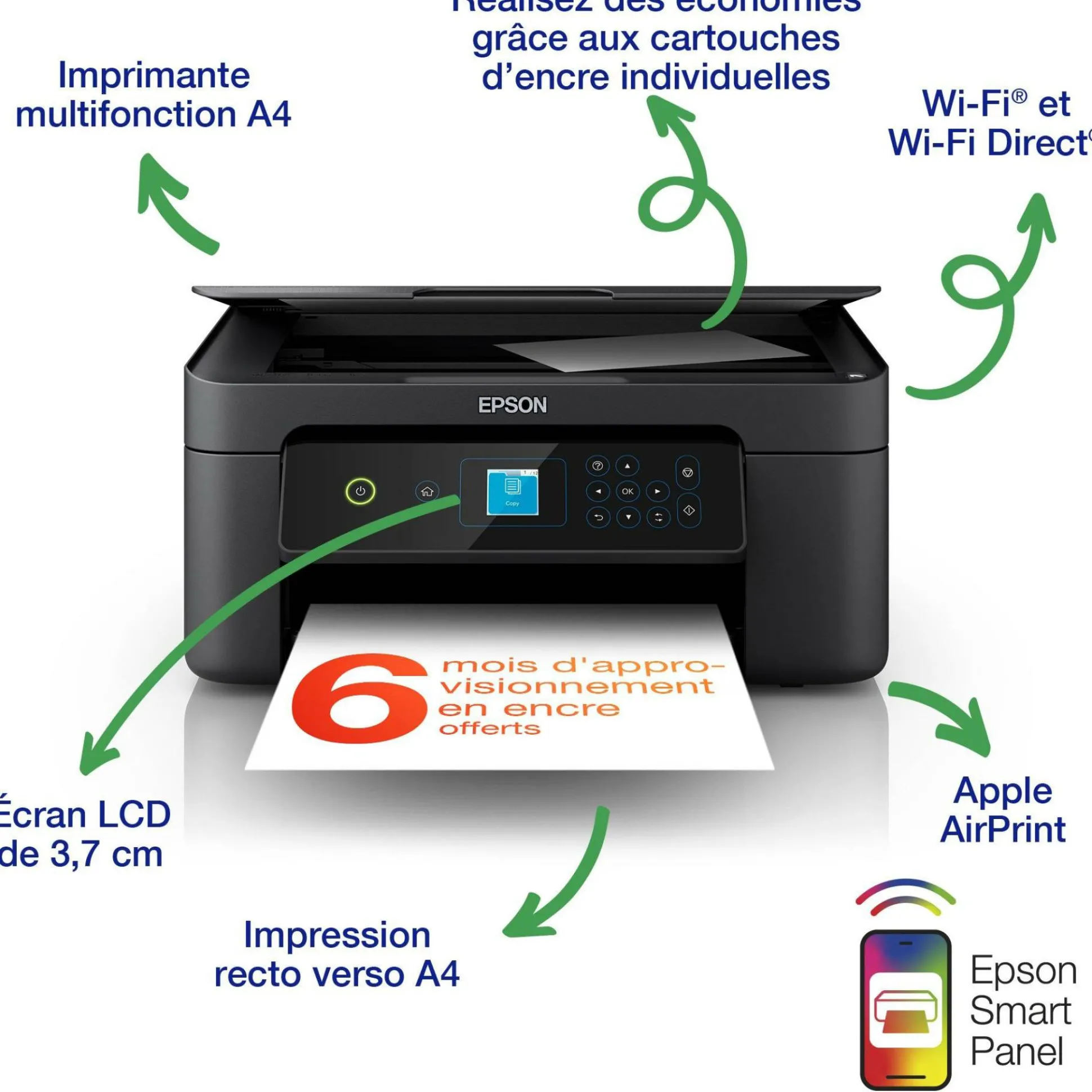 Imprimante multifonction Jet d’Encre A4 Expression XP-3205 et 6 mois d’encre offerts* avec l’abonnement ReadyPrint Flex