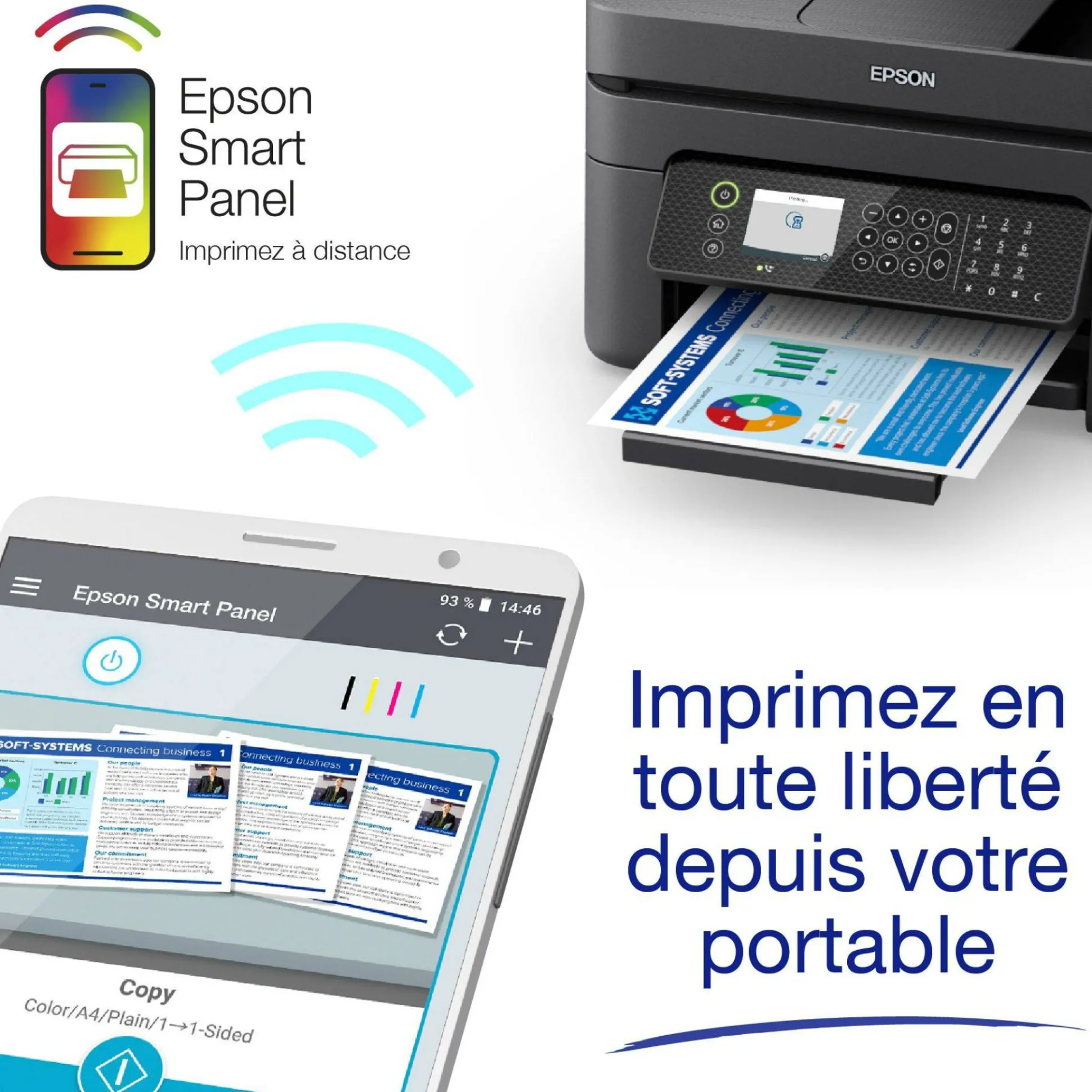 Imprimante multifonction Jet d’Encre A4 WorkForce WF-2950DWF et 6 mois d’encre offerts* avec l’abonnement ReadyPrint