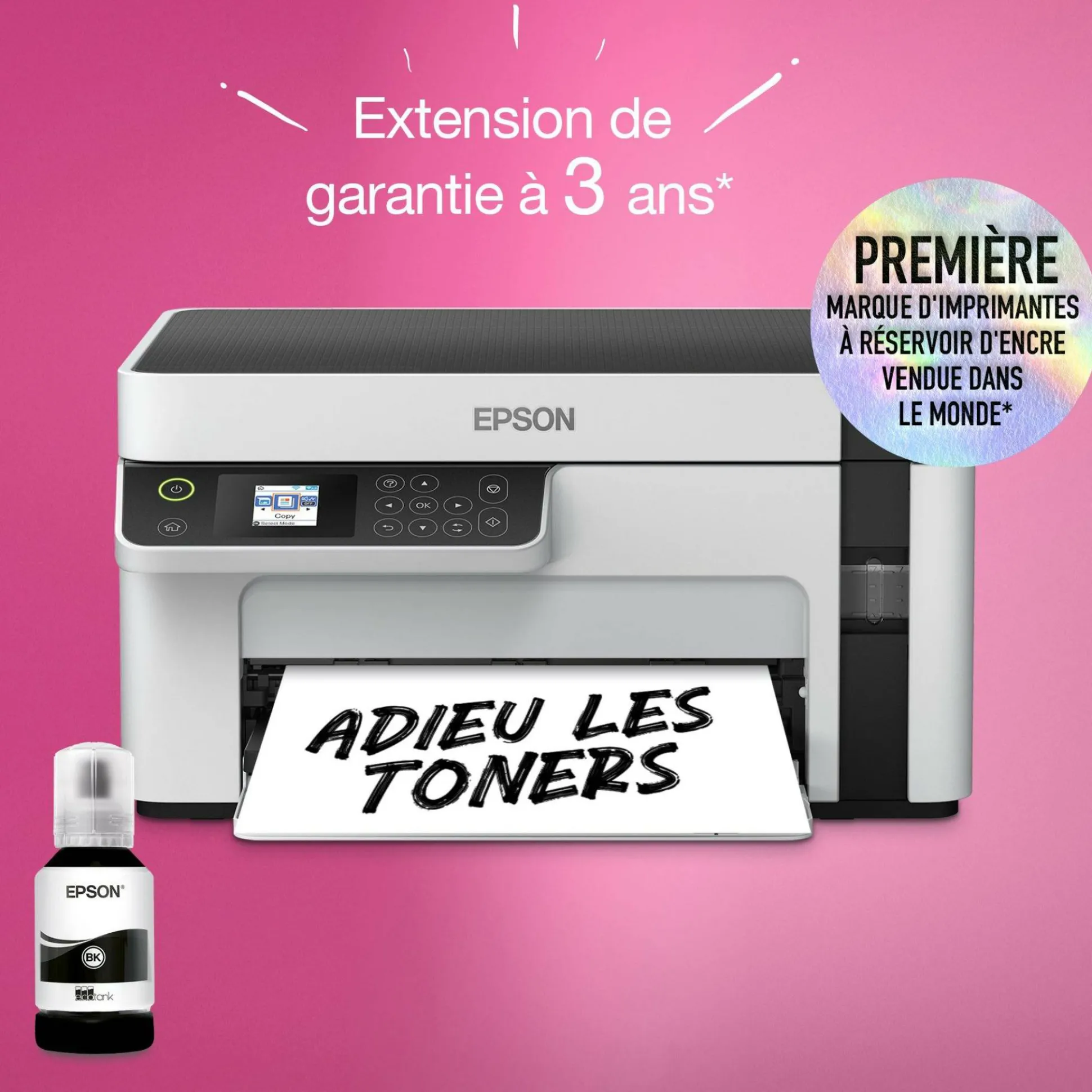Imprimante multifonction monochrome A4 EcoTank ET-M2120 avec réservoir d’encre et Wi-Fi