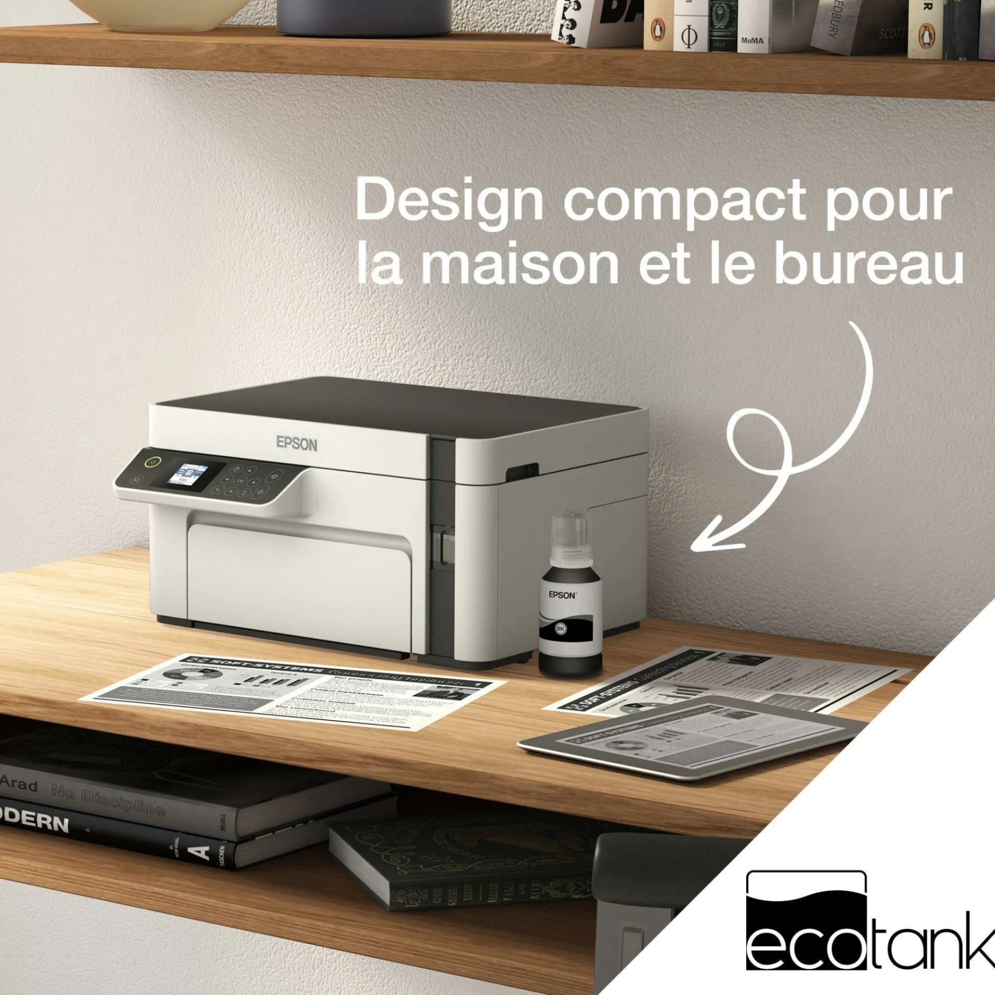 Imprimante multifonction monochrome A4 EcoTank ET-M2120 avec réservoir d’encre et Wi-Fi