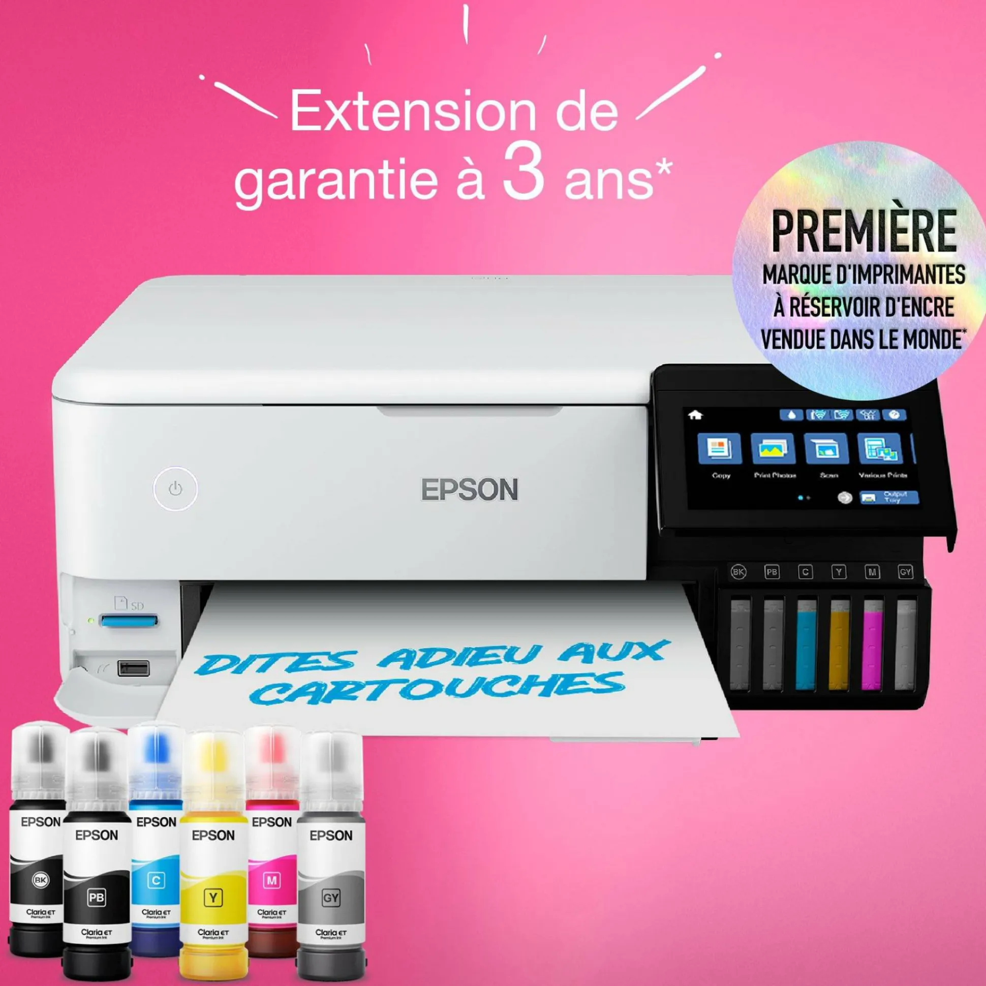 Imprimante photo A4 EcoTank ET-8500 avec réservoir d’encre et Wi-Fi