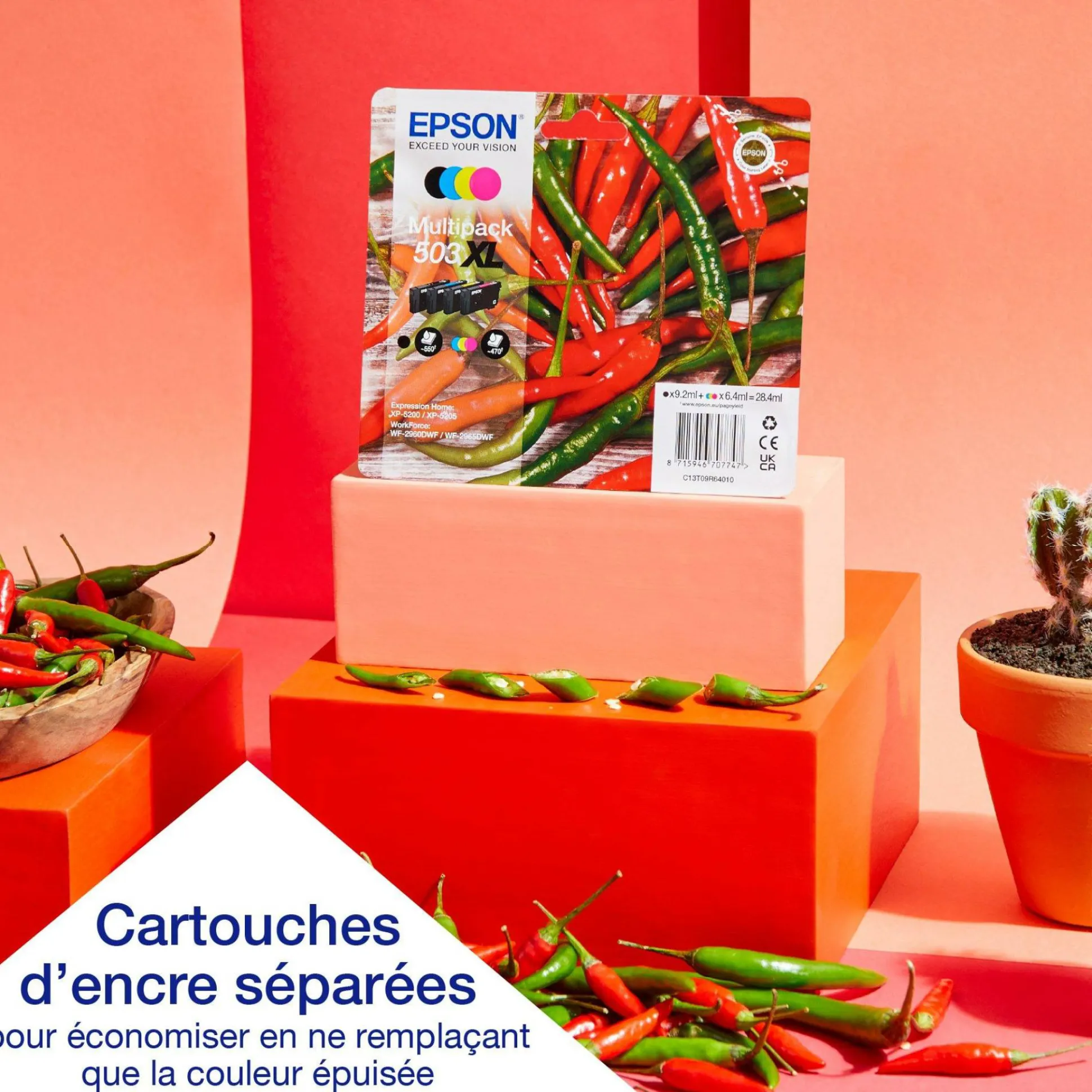 Imprimantte multifonction Jet d’Encre A4 WorkForce WF-2960DWF et 6 mois d’encre offerts* avec l’abonnement ReadyPrint