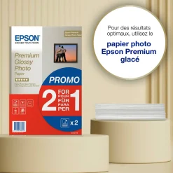 Papier photo A4 brillant Epson Premium 255 g/m2, 30 feuilles