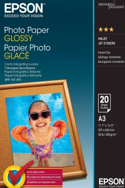 Papier photo A3 brillant Epson 200 g/m2, 20 feuilles