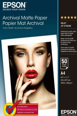 Papier photo A4 mat Epson Archival 189 g/m2, 50 feuilles