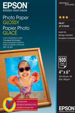 Papier photo brillant Epson (100 x 150 mm), 200 g/m2, 500 feuilles