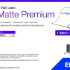 PP Matte Label Premium, Continuous Roll, 210mm x 55m