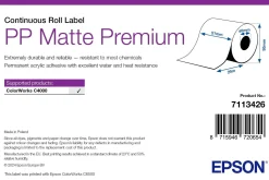 PP Matte Label Premium, Continuous Roll, 51mm x 29m