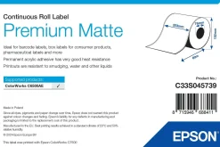 Premium Matte Label - Continuous Roll: 203mm x 60m
