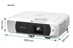 Projecteur à lampe Full HD EB-FH18, Apple AirPlay 2, Wi-Fi, 2 ports HDMI, 4 100 lumens, grande taille d’image jusqu’à 304 pouces (7,72 m)