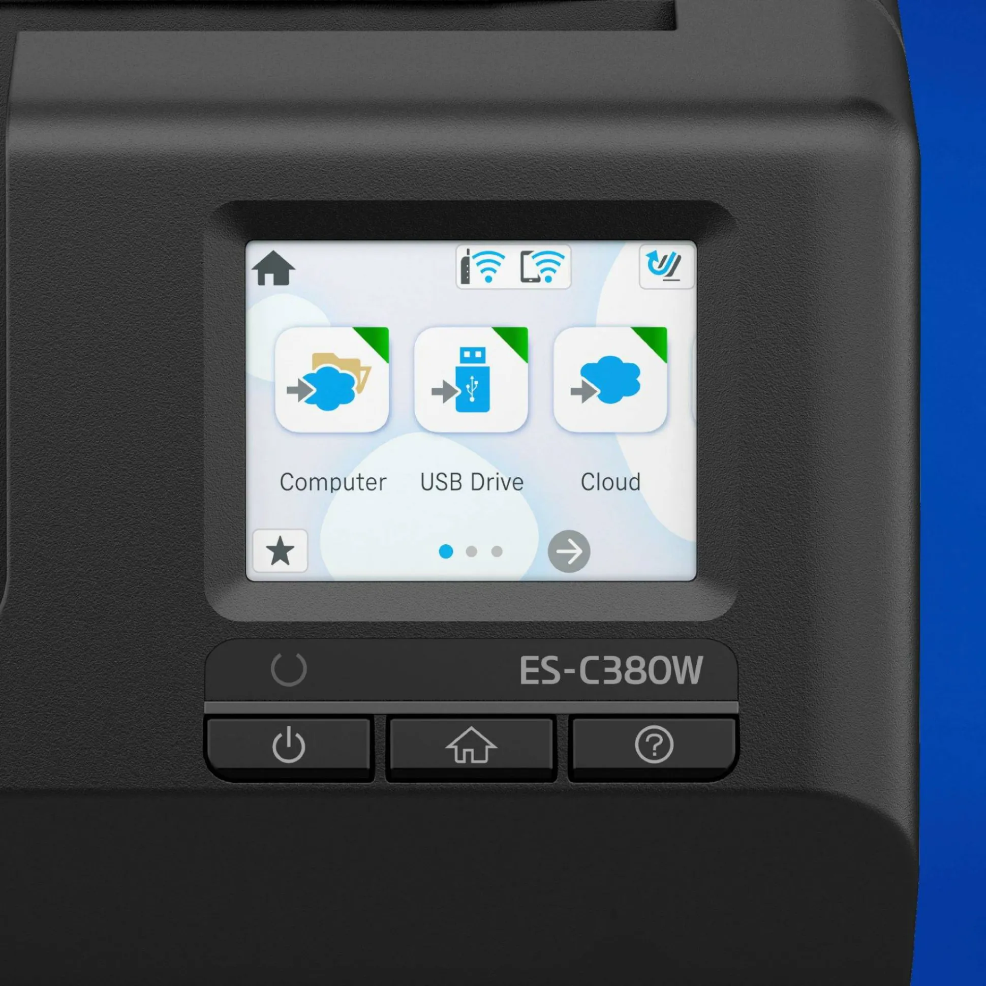 Scanner de documents A4 compact ES-C380W avec connexion Wi-Fi et chemin de numérisation en « U »