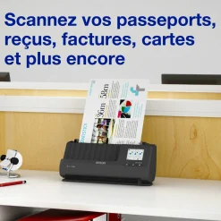 Scanner de documents A4 compact ES-C380W avec connexion Wi-Fi et chemin de numérisation en « U »