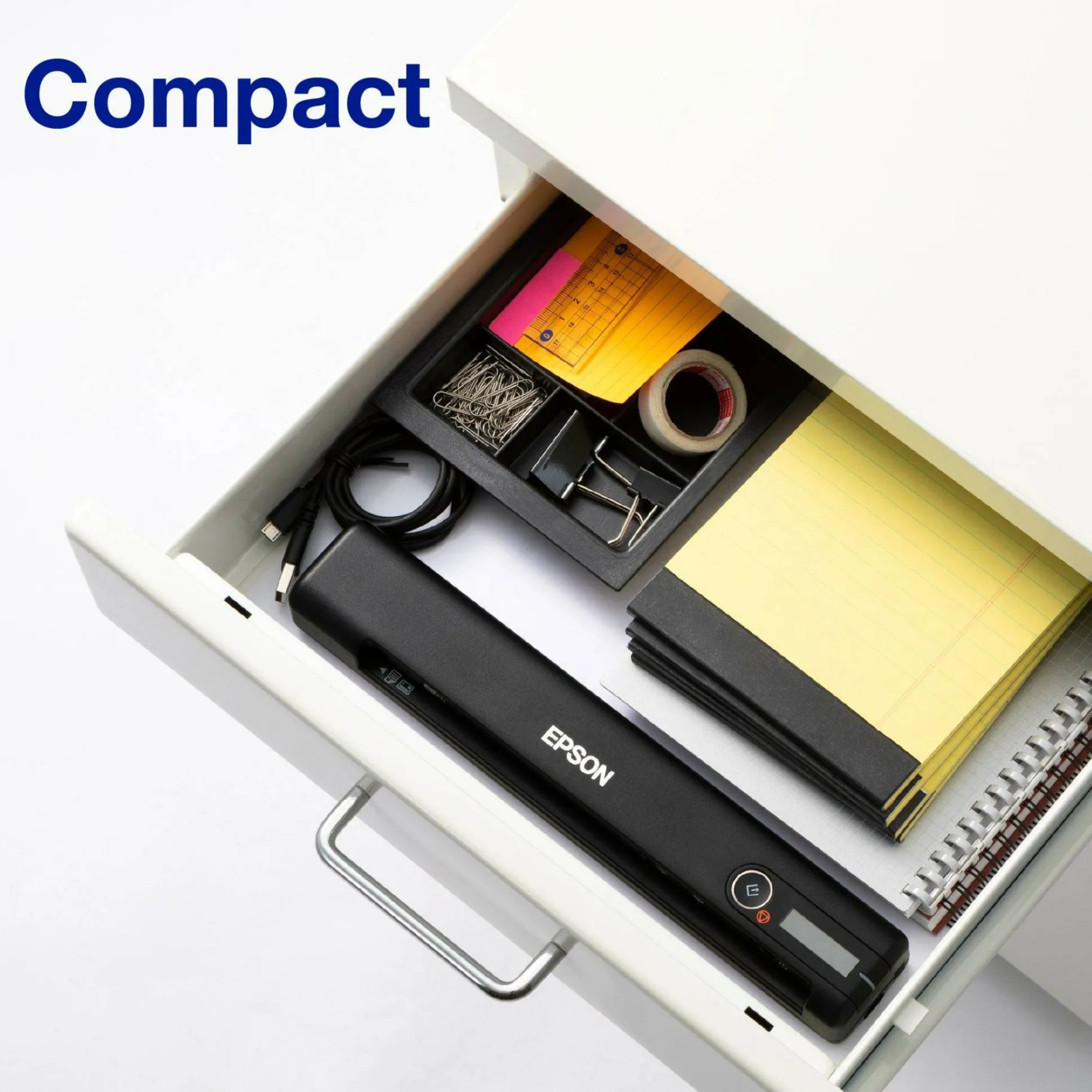 Scanner mobile A4 rapide WorkForce ES-60W avec connexion Wi-Fi, technologie Epson ScanSmart et écran LCD