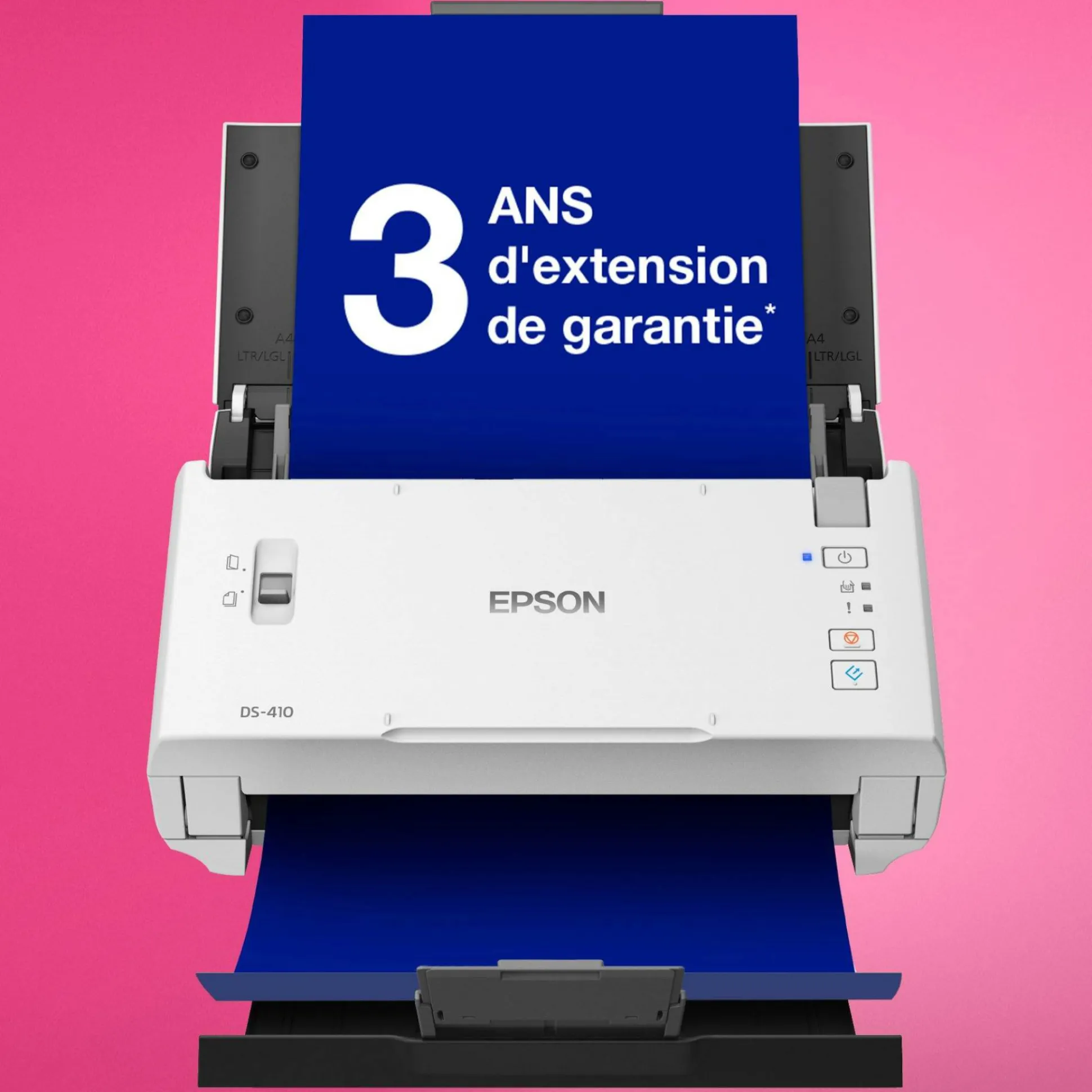 Scanner professionnel A4 compact WorkForce DS-410 avec chargeur automatique de documents de 50 feuilles et logiciel Epson Document Capture Pro