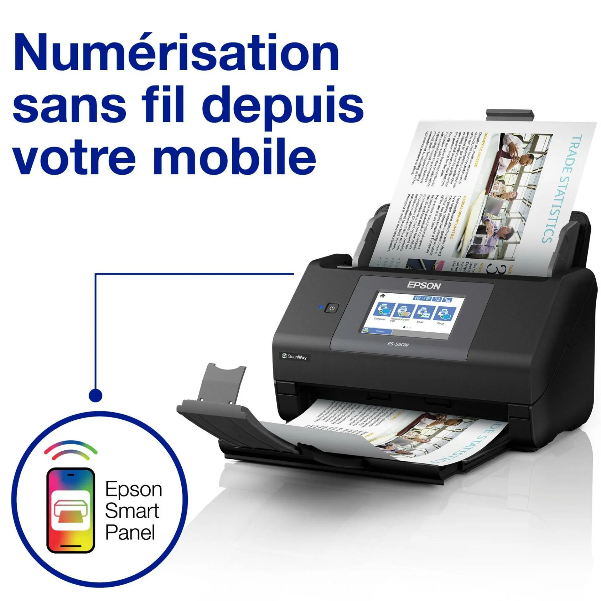 Scanner recto verso automatique A4 ES-590W WorkForce