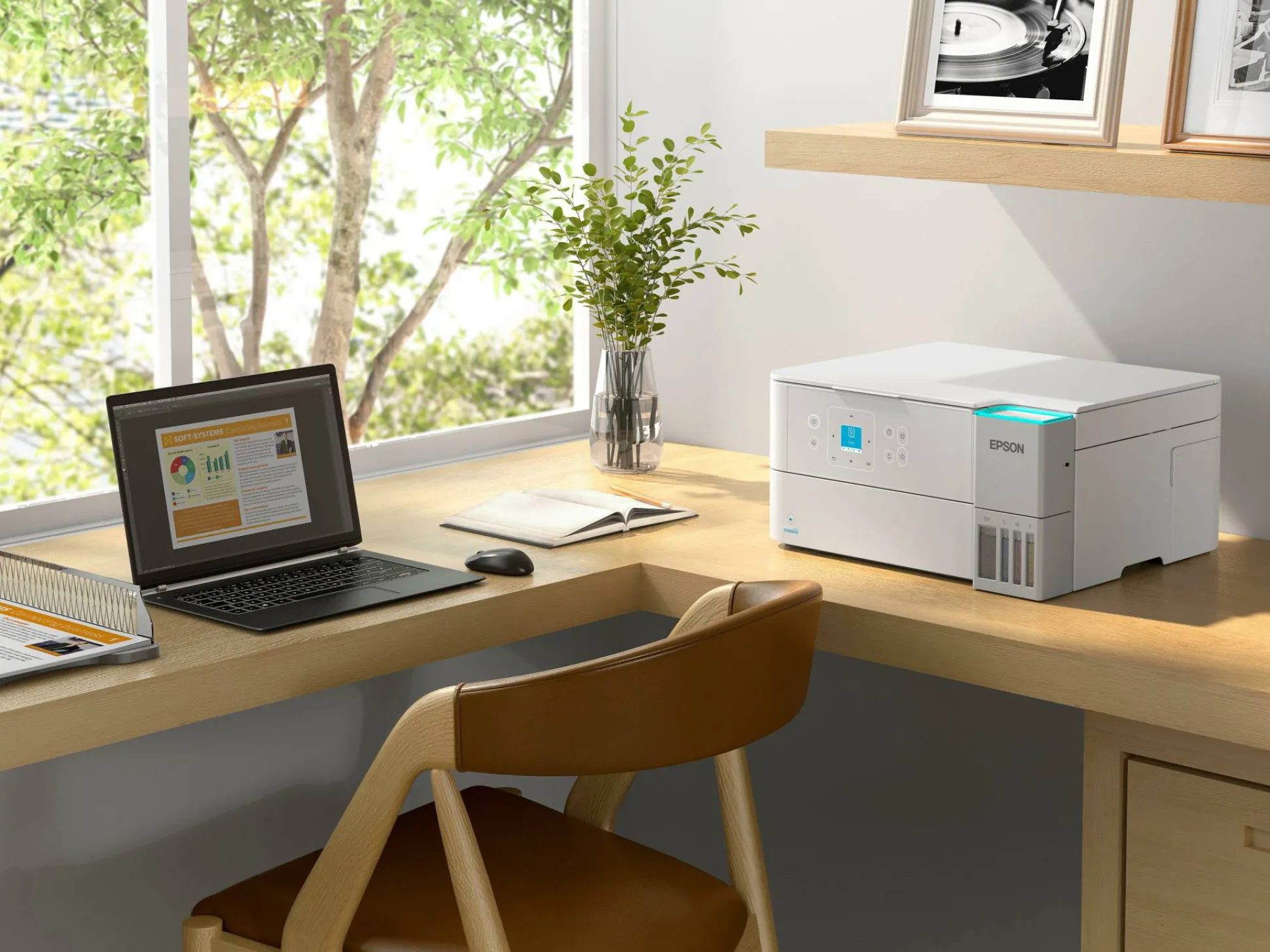 Solution d’impression A4 blanche EcoTank ET-2956 équipée d’une connexion Wi-Fi et de réservoirs d’encre, avec jusqu’à 3 ans d’encre inclus
