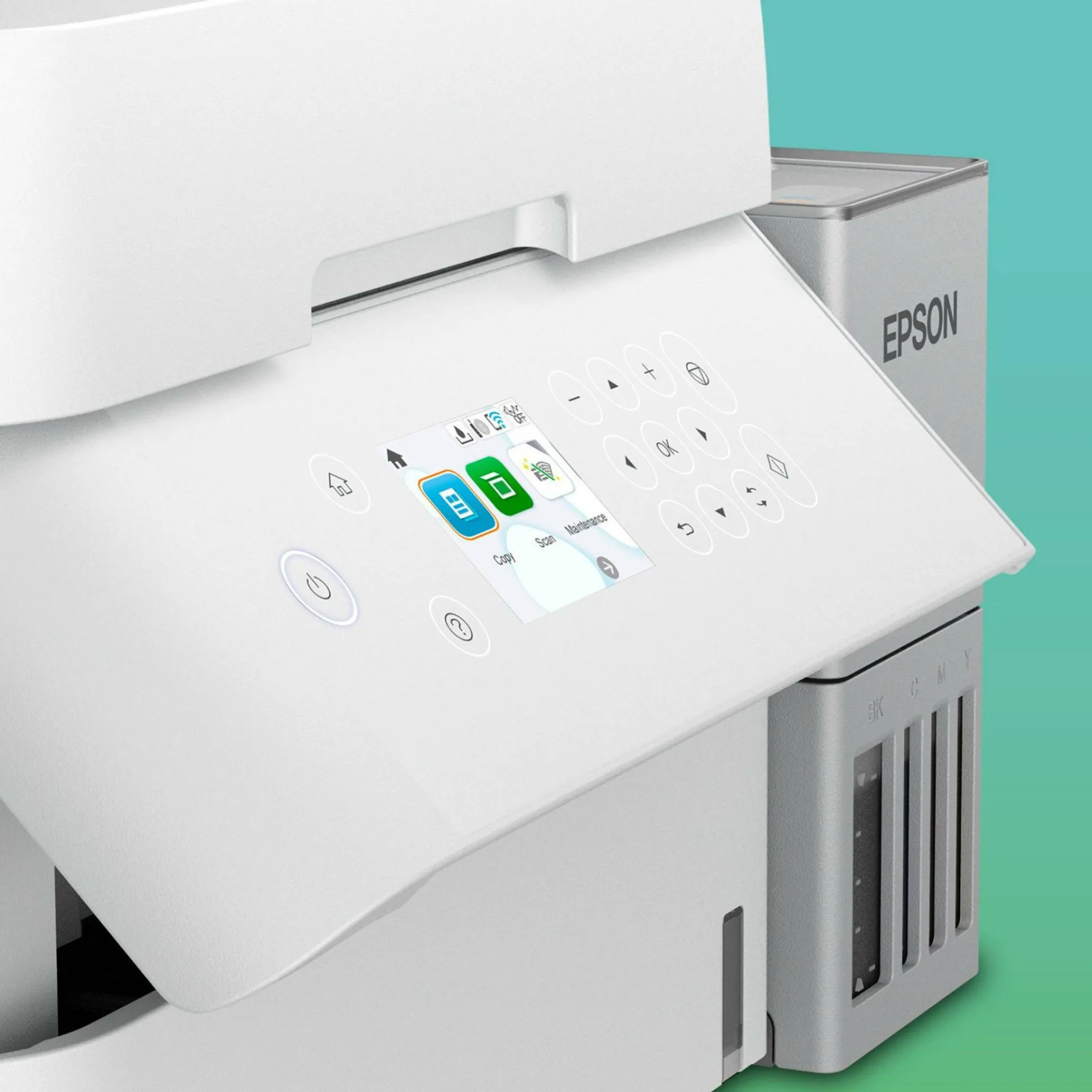 Solution d’impression A4 blanche EcoTank ET-3956 équipée d’une connexion Wi-Fi et de réservoirs d’encre, avec jusqu’à 3 ans d’encre inclus