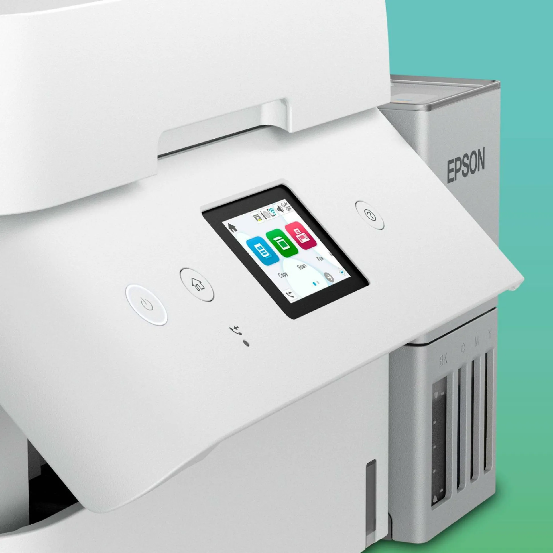 Solution d’impression A4 blanche EcoTank ET-4956 équipée d’une connexion Wi-Fi et de réservoirs d’encre, avec jusqu’à 3 ans d’encre inclus