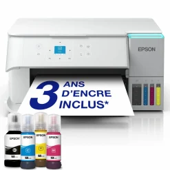Solution d’impression A4 blanche EcoTank ET-2959 équipée d’une connexion Wi-Fi et de réservoirs d’encre, avec jusqu’à 3 ans d’encre inclus
