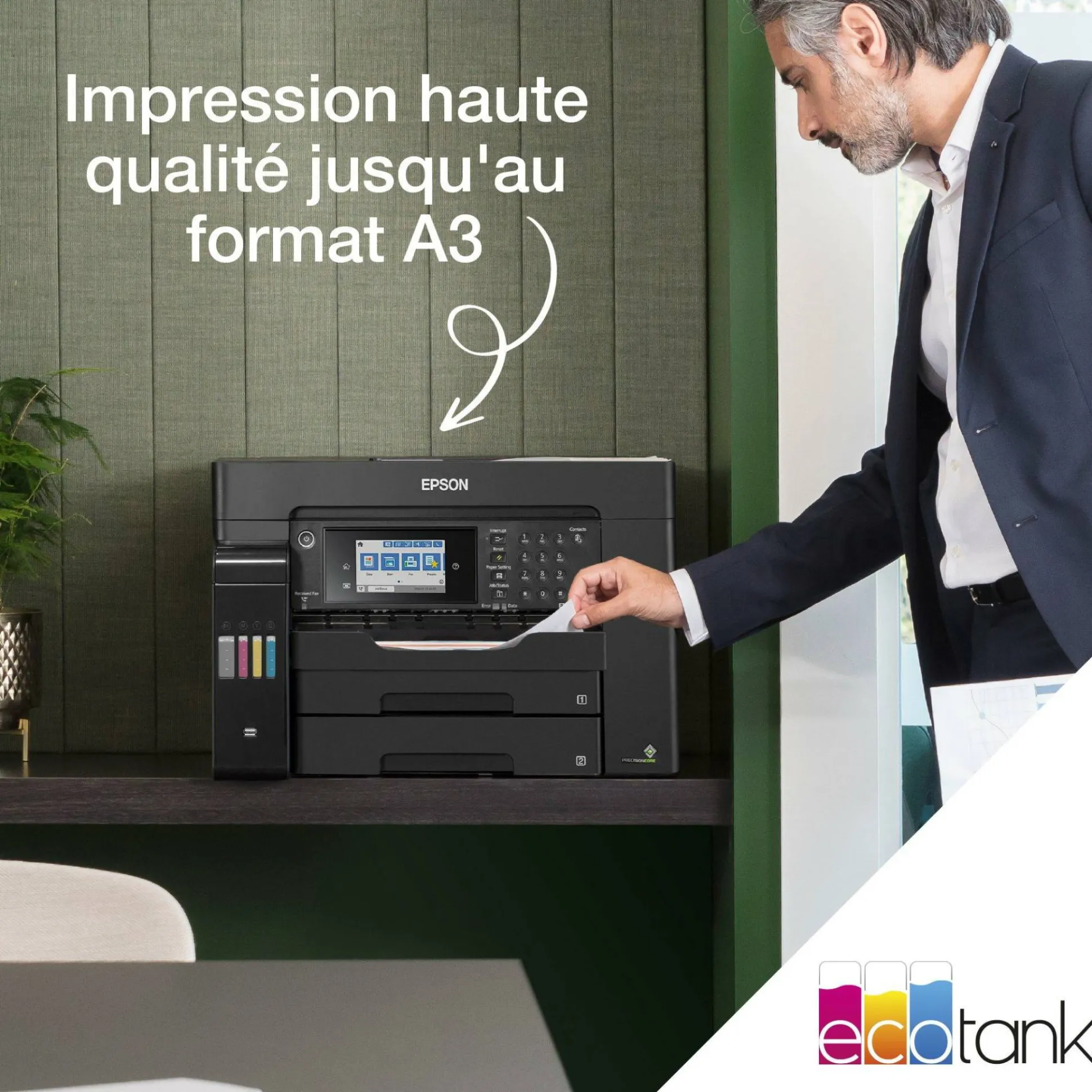 Solution d’impression A3+ EcoTank ET-16655 avec Wi-Fi, réservoirs d’encre et fax