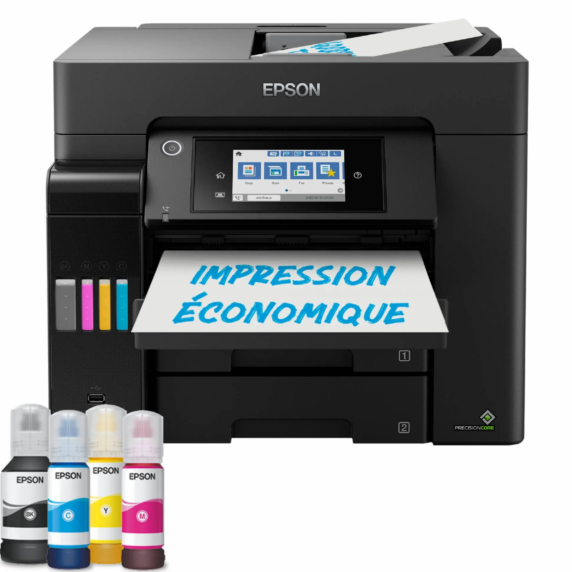 Solution d’impression A4 EcoTank ET-5855 avec Wi-Fi, réservoirs d’encre et fax