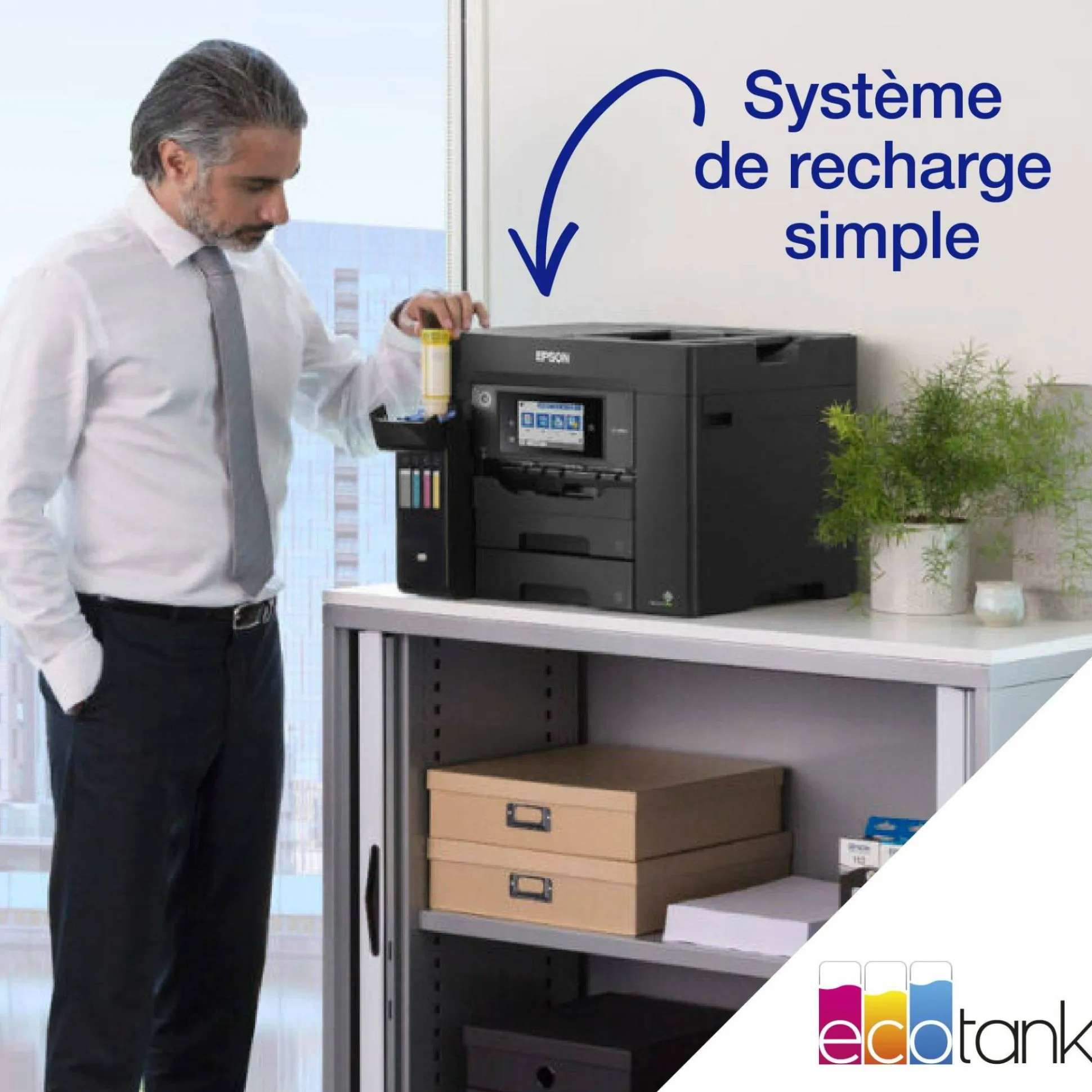 Solution d’impression A4 EcoTank ET-5805 avec Wi-Fi, réservoirs d’encre et fax