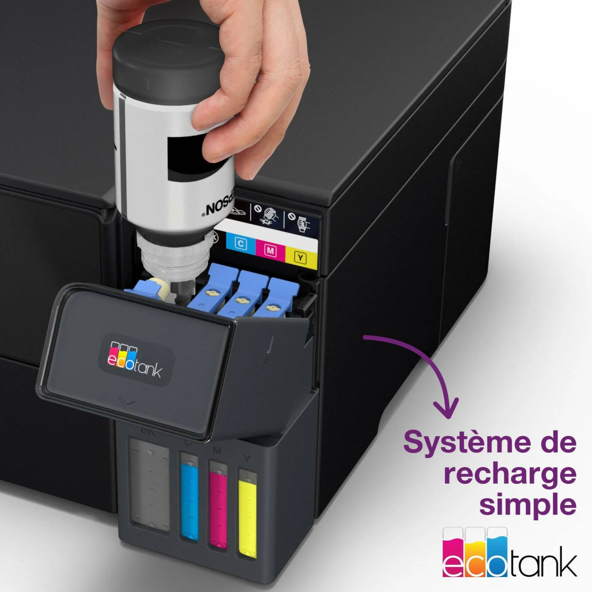 Solution d’impression A4 Wi-Fi EcoTank ET-2955 équipée de réservoirs d’encre, avec jusqu’à 3 ans d’encre inclus