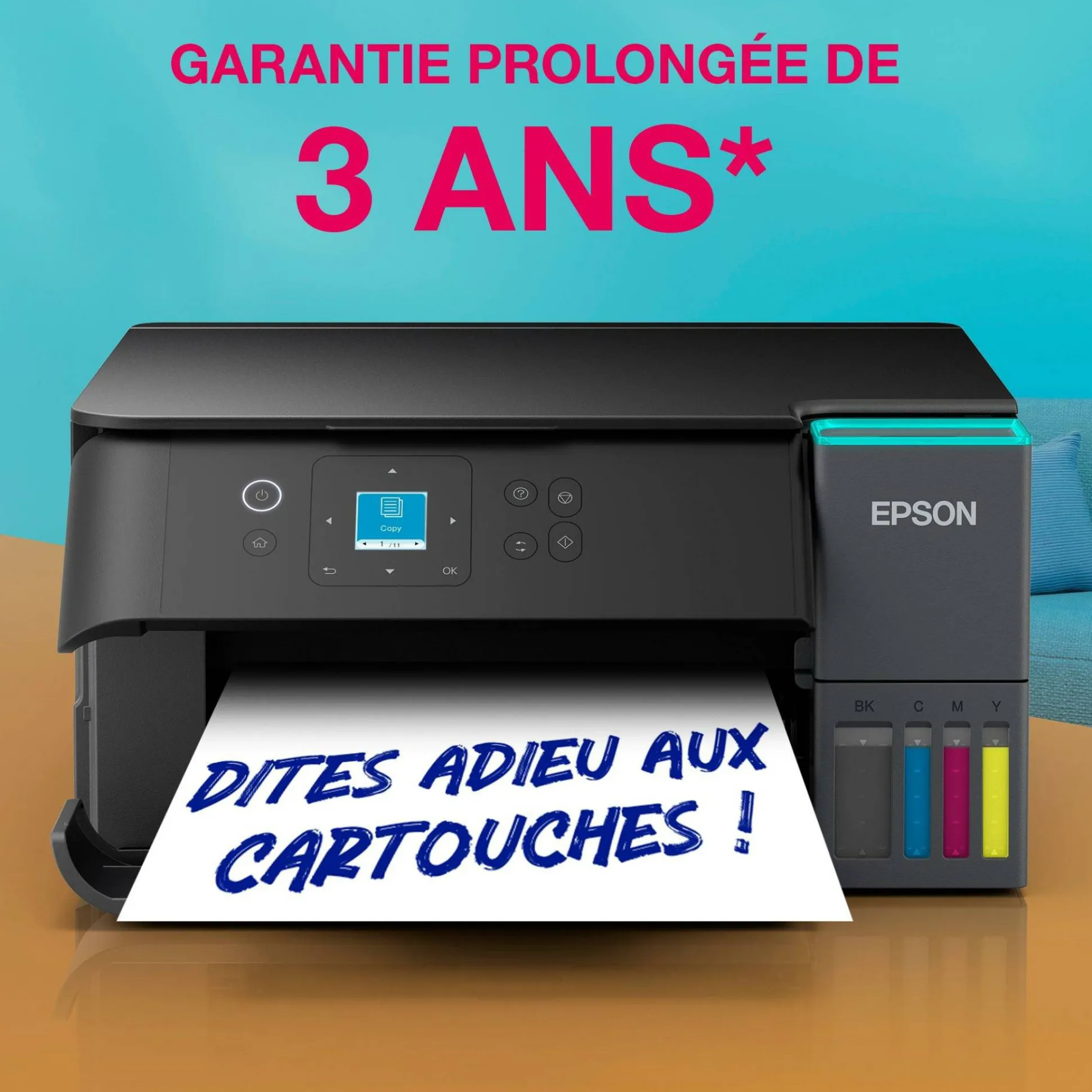 Solution d’impression A4 Wi-Fi EcoTank ET-2955 équipée de réservoirs d’encre, avec jusqu’à 3 ans d’encre inclus
