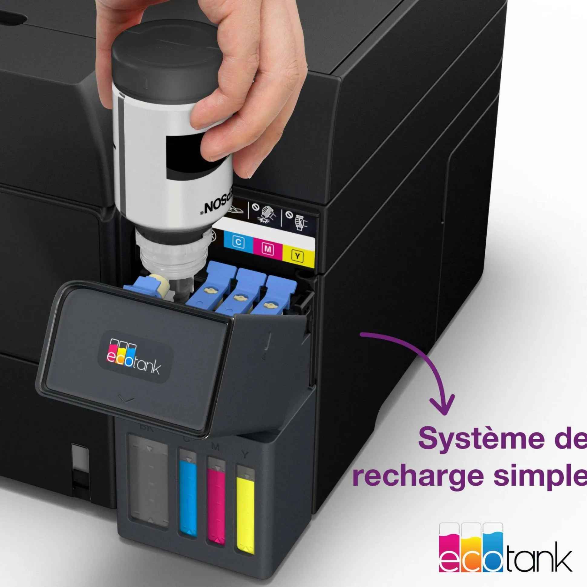 Solution d’impression A4 Wi-Fi EcoTank ET-3950 équipée de réservoirs d’encre, avec jusqu’à 3 ans d’encre inclus