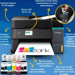 Solution d’impression A4 Wi-Fi EcoTank ET-3950 équipée de réservoirs d’encre, avec jusqu’à 3 ans d’encre inclus