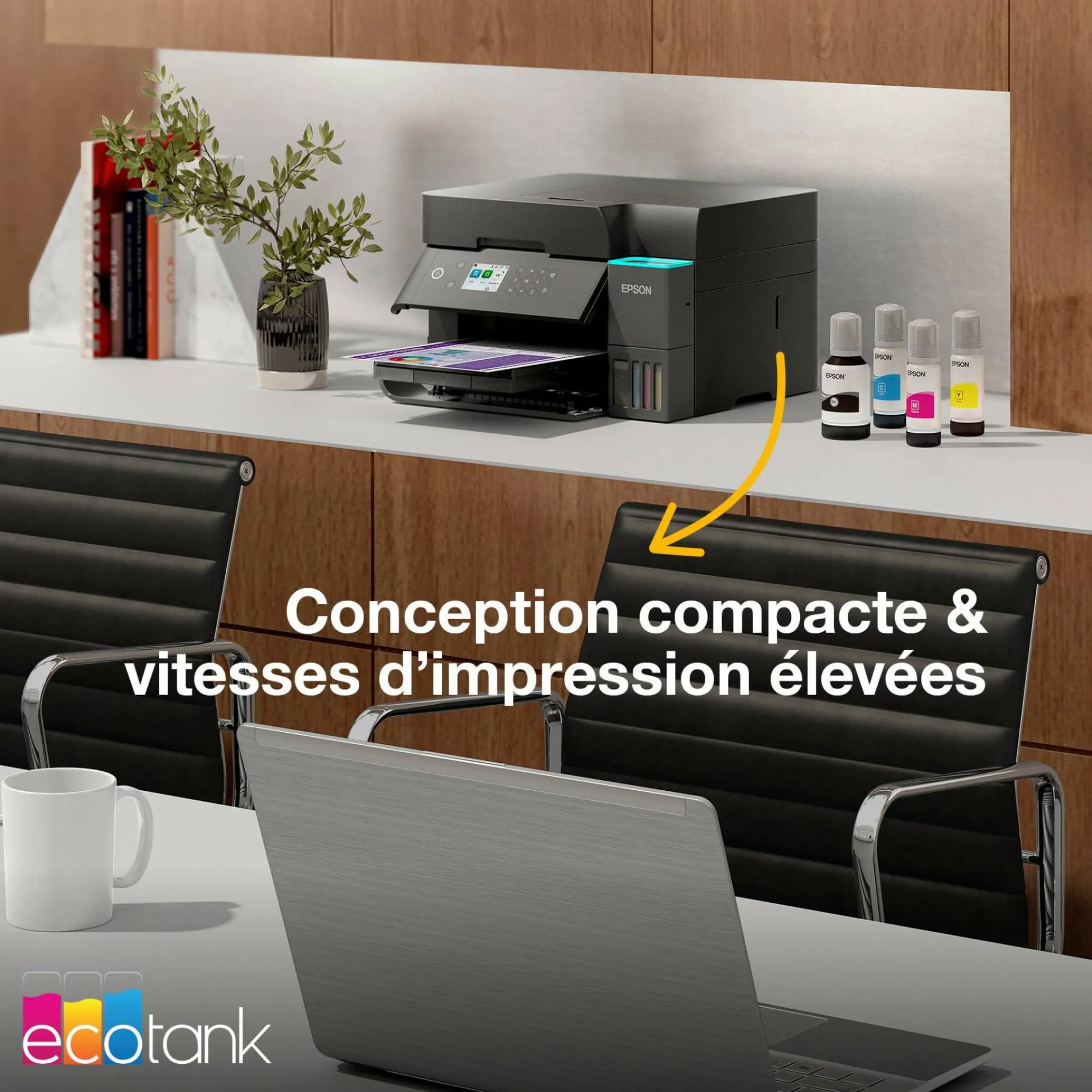 Solution d’impression A4 Wi-Fi EcoTank ET-3950 équipée de réservoirs d’encre, avec jusqu’à 3 ans d’encre inclus