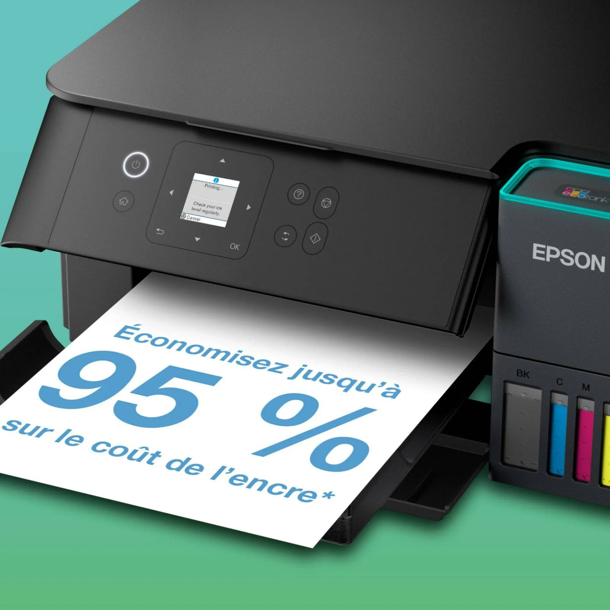 Solution d’impression A4 Wi-Fi EcoTank ET-2951 équipée de réservoirs d’encre, avec jusqu’à 3 ans d’encre inclus